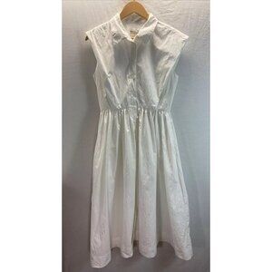 CO Essentials Women's Size S shirt midi Dress sleeveless‎ white pockets $857